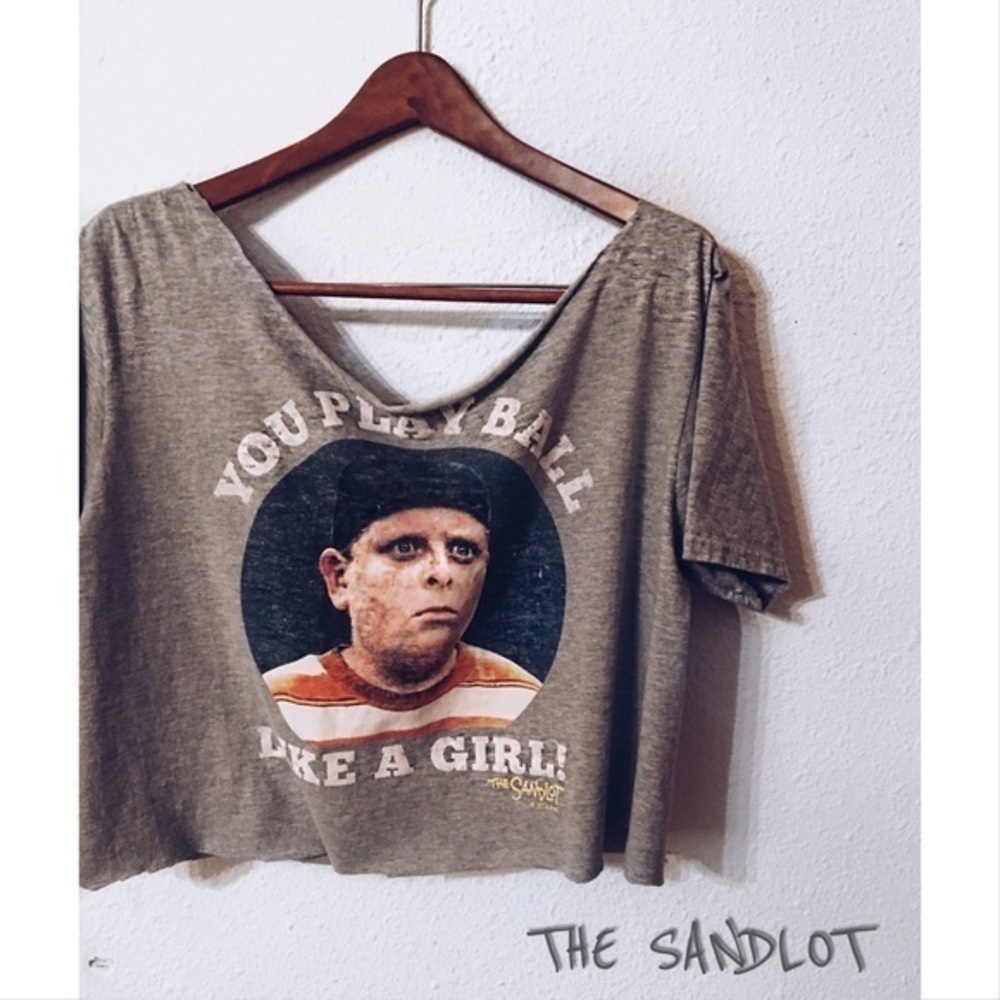 You play ball like a girl cropped t shirt
